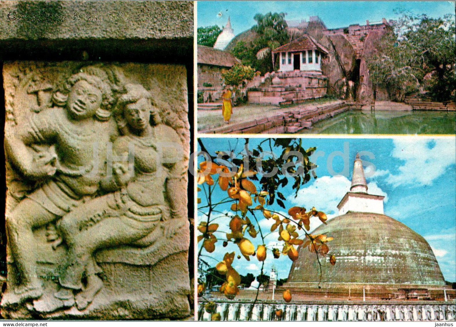 Famous Carvings of the Gupta Lovers . Isurumuniya - Ruwanweli Dagoba - Sri Lanka - used - JH Postcards