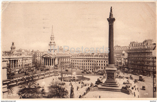 London - Trafalgar Square - Beagles - 134 - old postcard - England - United Kingdom - used - JH Postcards