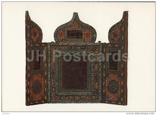 Mirror , Moscow Region - applied art - Russian Folk Art - 1988 - Russia USSR - unused - JH Postcards