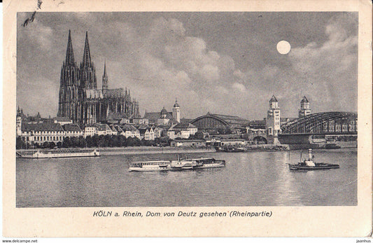Koln a Rhein - Dom von Deutz gesehen (Rheinpartie) - Feldpost - old postcard - 1917 - Germany - used - JH Postcards