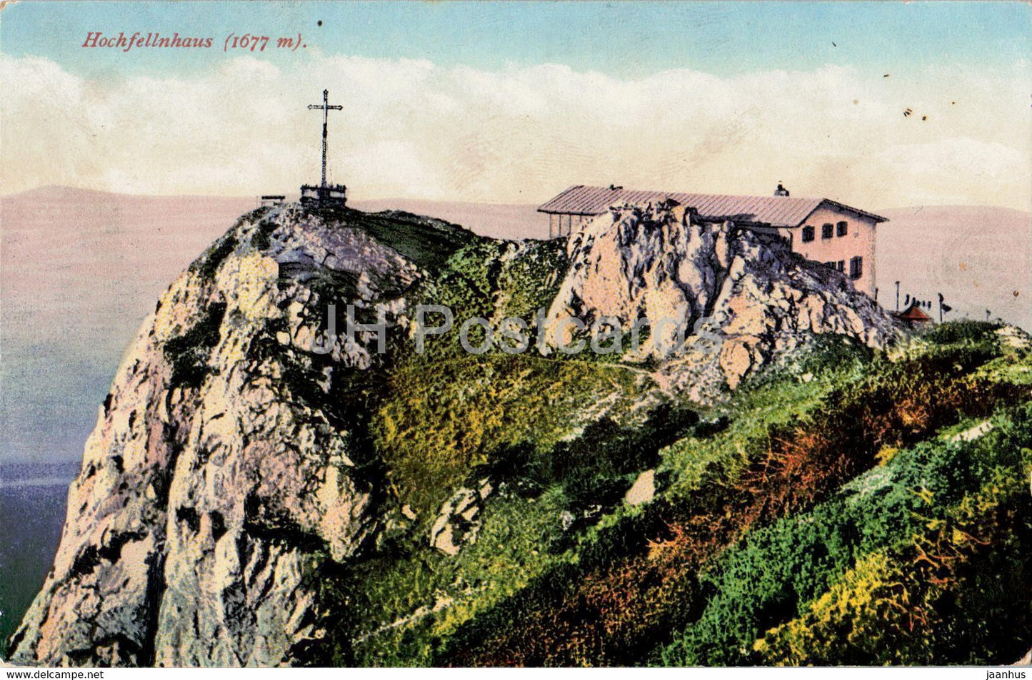 Hochfellnhaus 1677 m - 9873 - old postcard - 1929 - Germany - used - JH Postcards