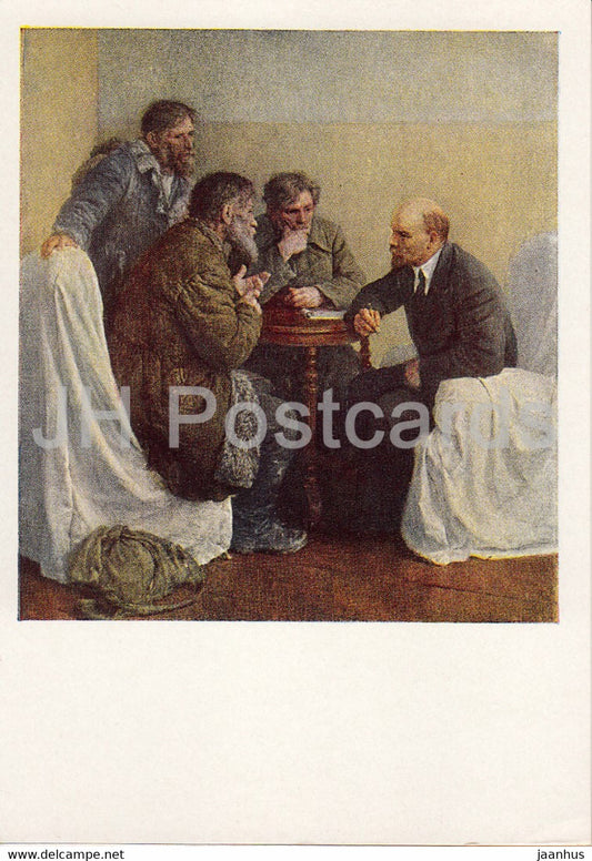 painting by V. Serov - By the Lenin - Russian art - 1965 - Russia USSR - unused - JH Postcards