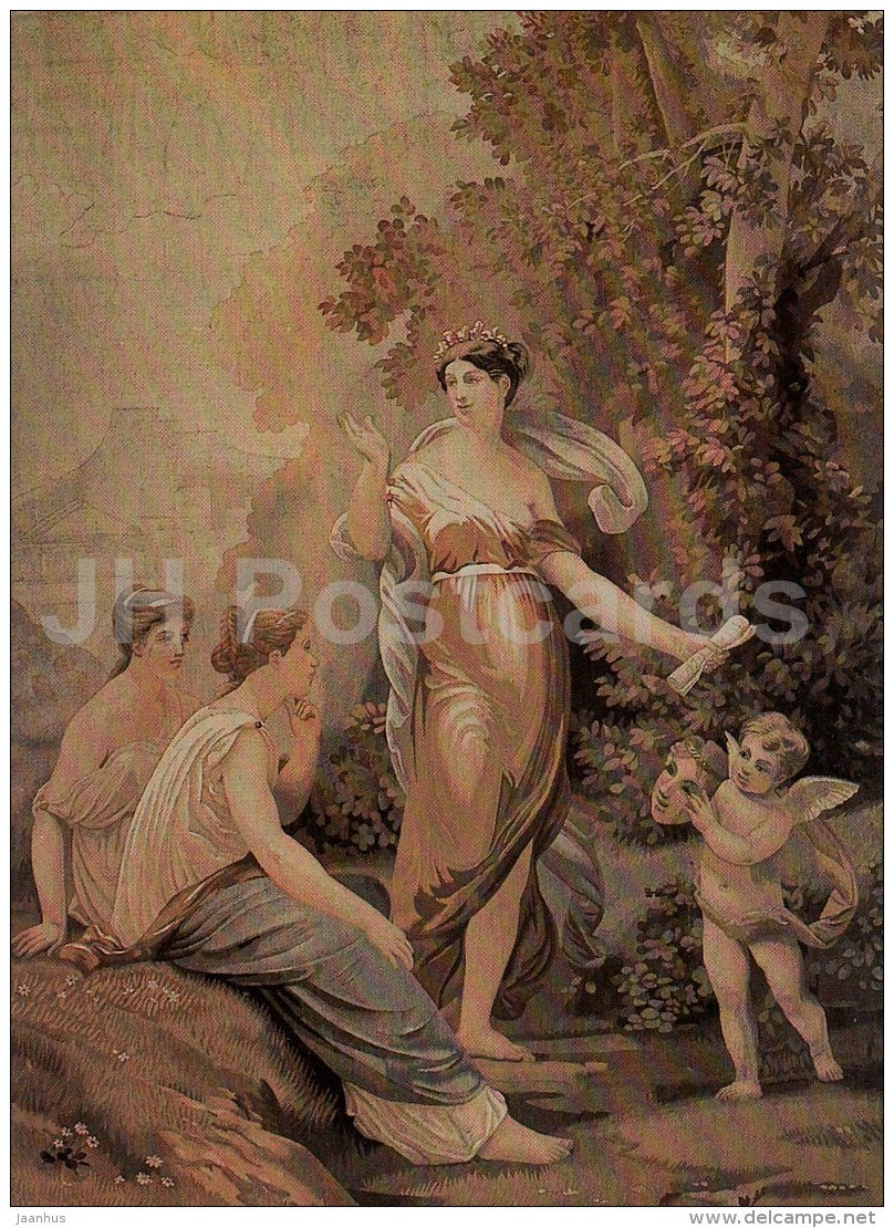 Muse - French Gobelin - angel - 1982 - Russia USSR - unused - JH Postcards