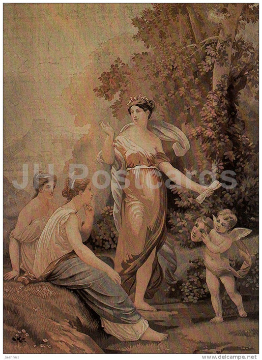 Muse - French Gobelin - angel - 1982 - Russia USSR - unused - JH Postcards