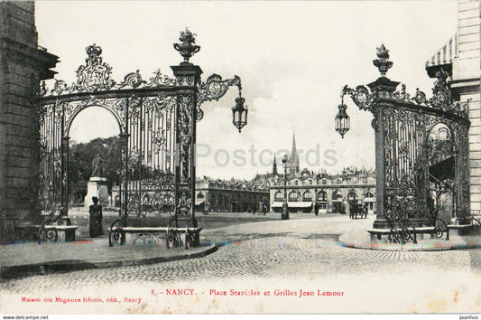 Nancy - Place Stanislas et Grilles Jean Lamour - 8 - old postcard - France - unused - JH Postcards