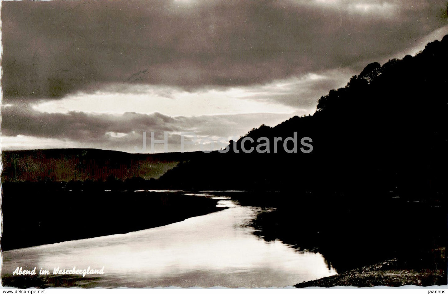 Abend im Weserbergland - old postcard - 1954 - Germany - used - JH Postcards