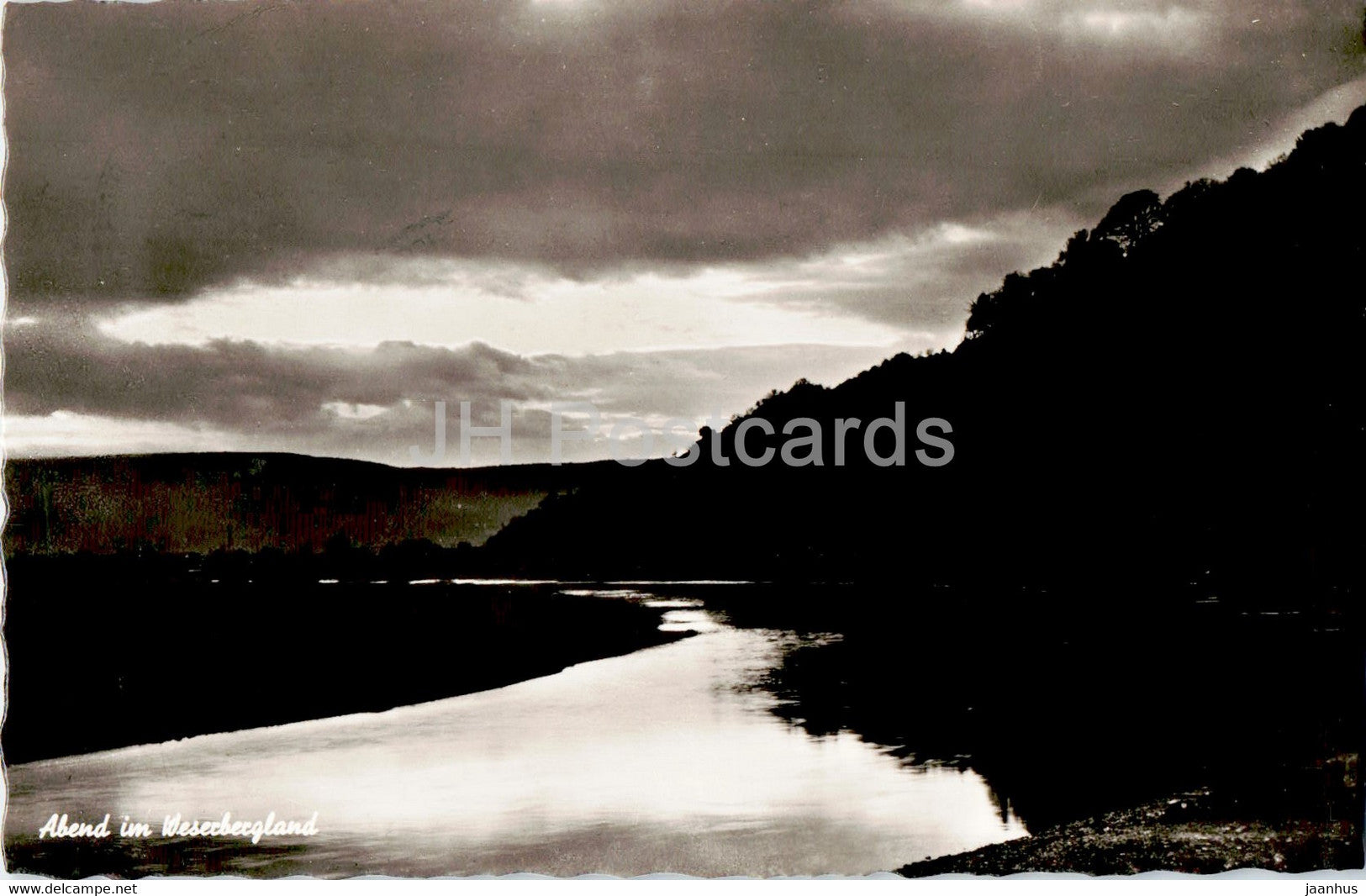Abend im Weserbergland - old postcard - 1954 - Germany - used - JH Postcards