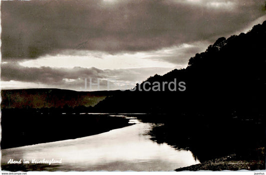 Abend im Weserbergland - old postcard - 1954 - Germany - used - JH Postcards