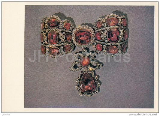 Esclavage Bow - brilliants , spinels , gold , silver - Diamond Fund of Russia - 1981 - Russia USSR - unused - JH Postcards