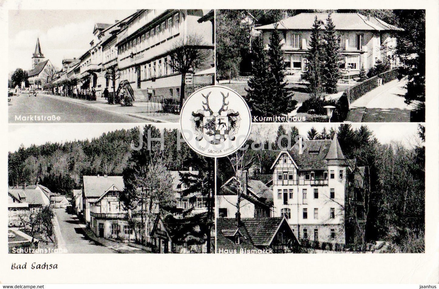 Bad Sachsa - Marktstrasse - Kurmittelhaus - Haus Bismarck - Schutzenstrasse - 1962 - Germany - used - JH Postcards