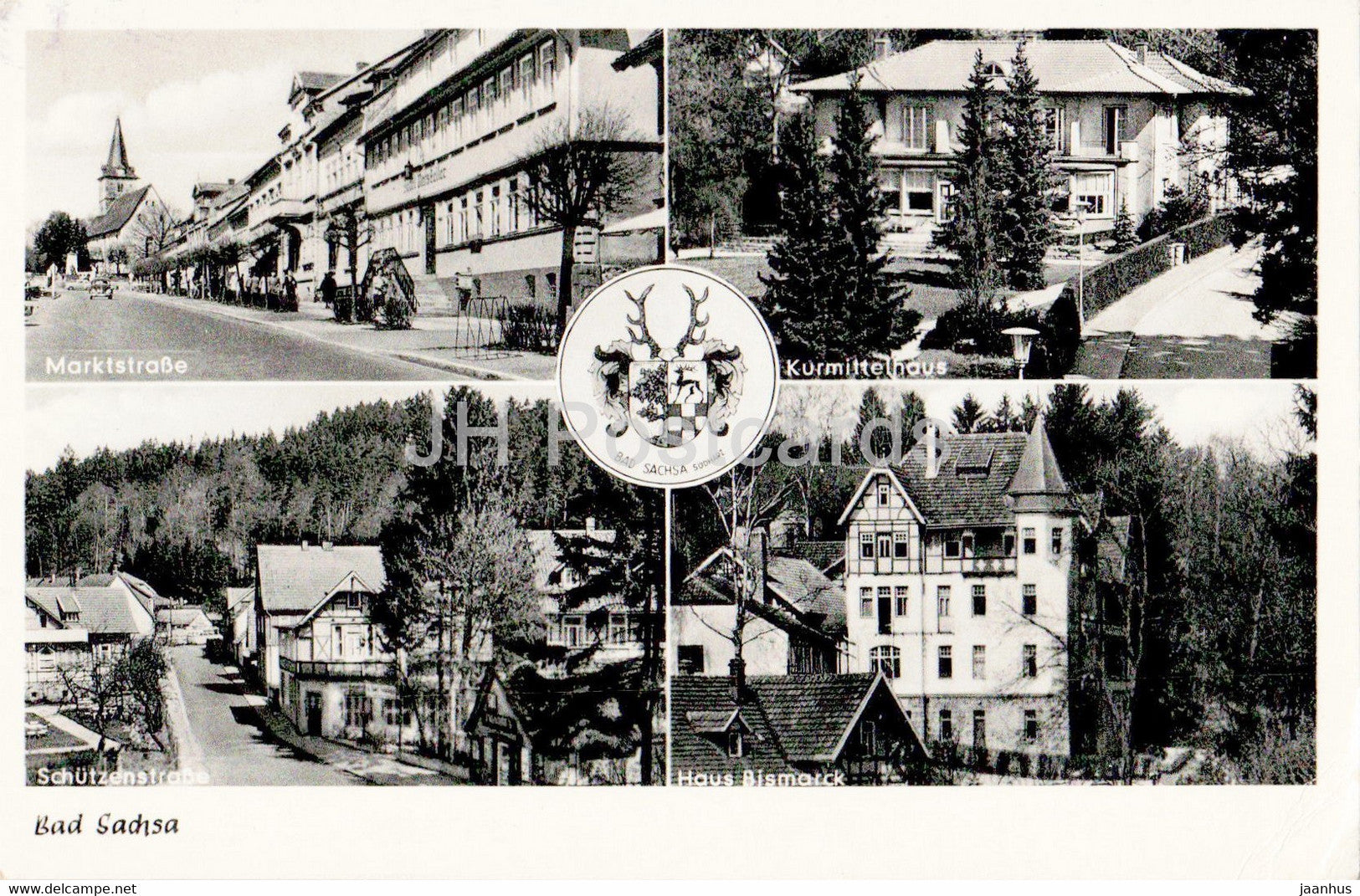Bad Sachsa - Marktstrasse - Kurmittelhaus - Haus Bismarck - Schutzenstrasse - 1962 - Germany - used - JH Postcards