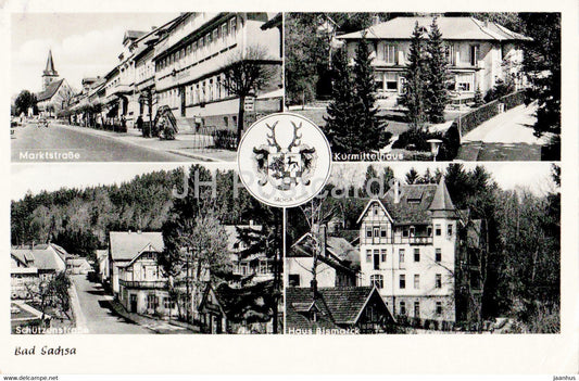 Bad Sachsa - Marktstrasse - Kurmittelhaus - Haus Bismarck - Schutzenstrasse - 1962 - Germany - used - JH Postcards