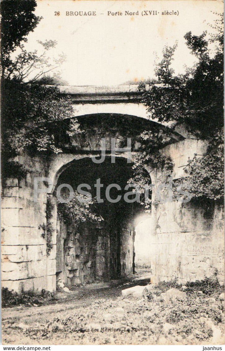 Brouage - Porte Nord - 26 - old postcard - France - unused - JH Postcards