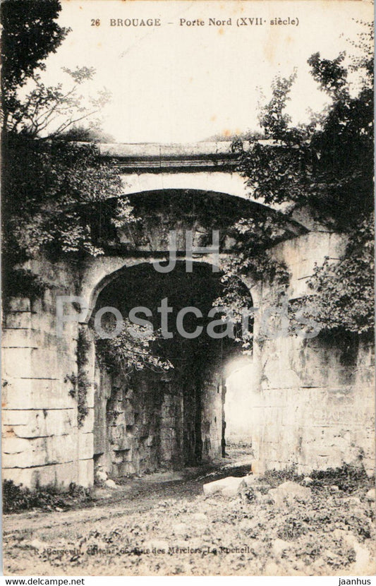Brouage - Porte Nord - 26 - old postcard - France - unused - JH Postcards