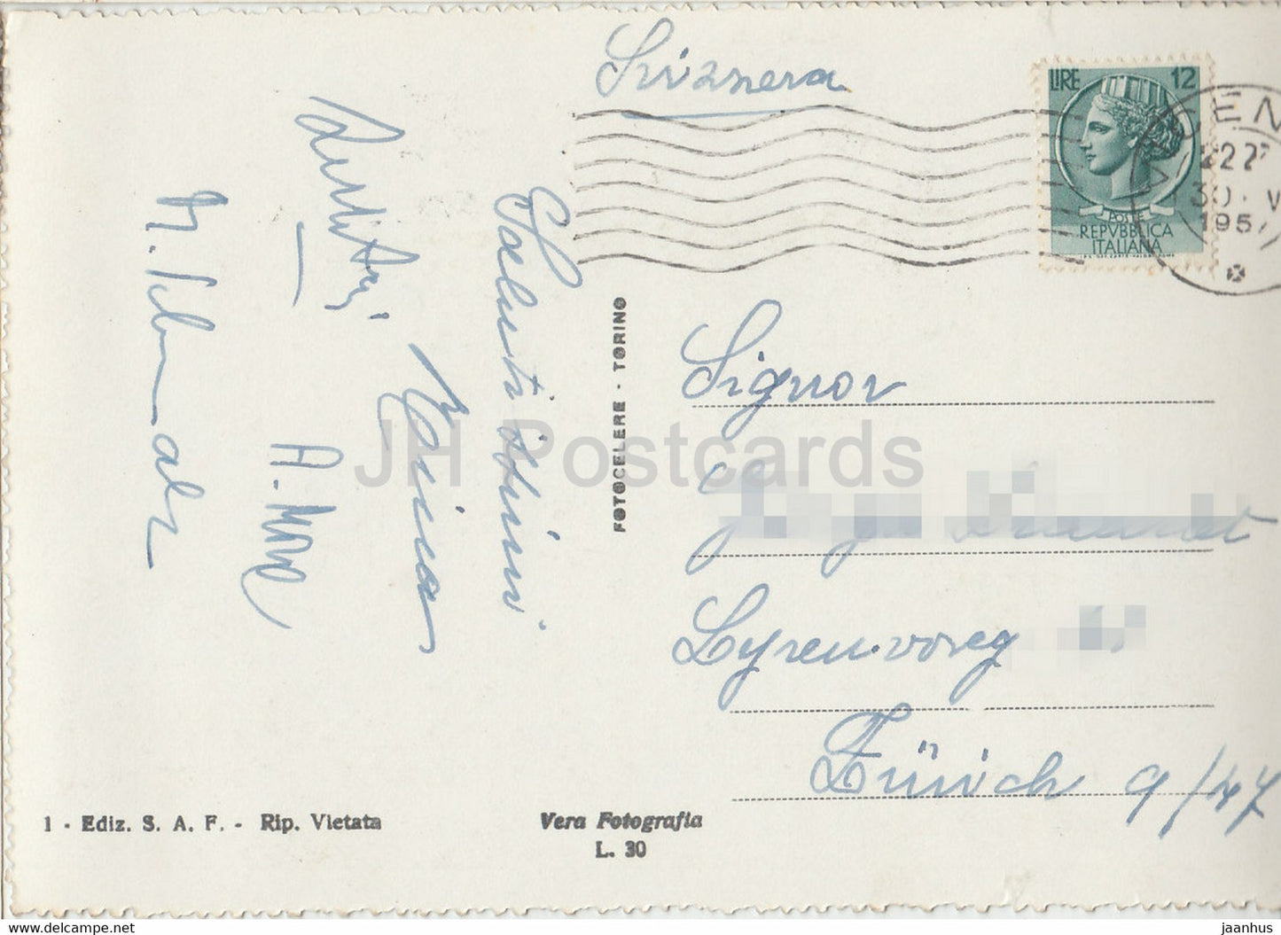Vicence - Basilique di Monte Berico dal Piazzale della Vittoria - canon - carte postale ancienne - 1957 - Italie - utilisé