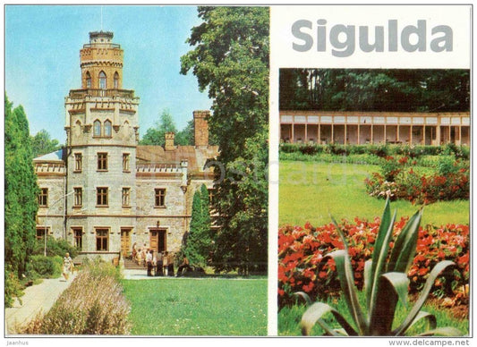 Castle - Flowers - Sigulda - 1984 - Latvia USSR - unused - JH Postcards