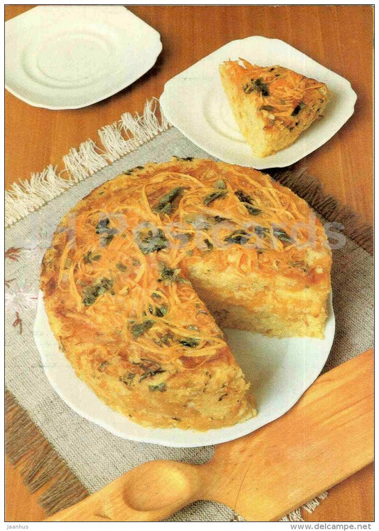 pumpkin pudding - Dishes from Pumpkin - recepies - 1991 - Russia USSR - unused - JH Postcards
