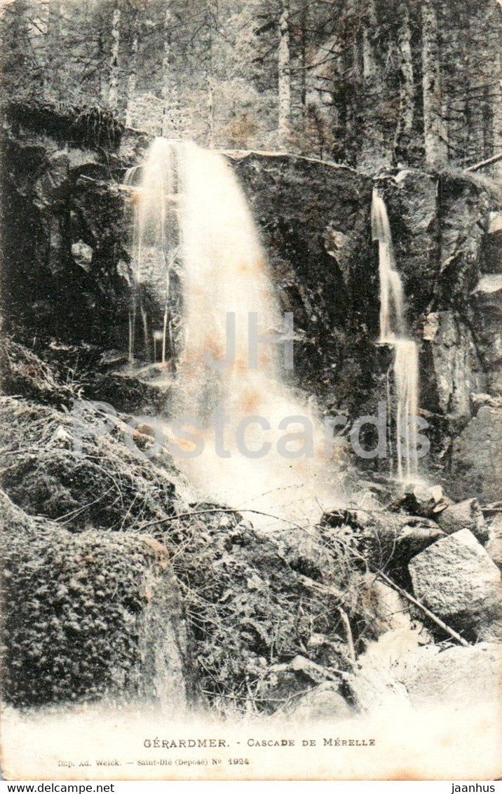 Gerardmer - Cascade de Merelle - waterfall - old postcard - 1904 - France - used - JH Postcards