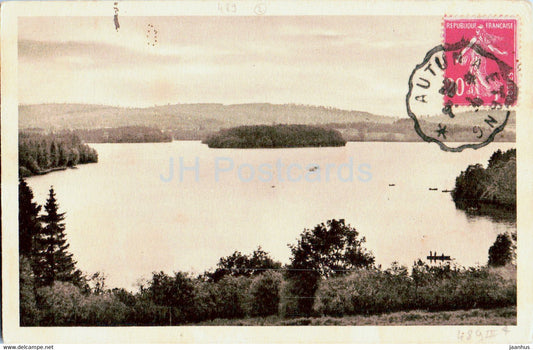 En Morvan - Vue Generale du Lac des Settons et des Iles - 110 - old postcard - France - used - JH Postcards