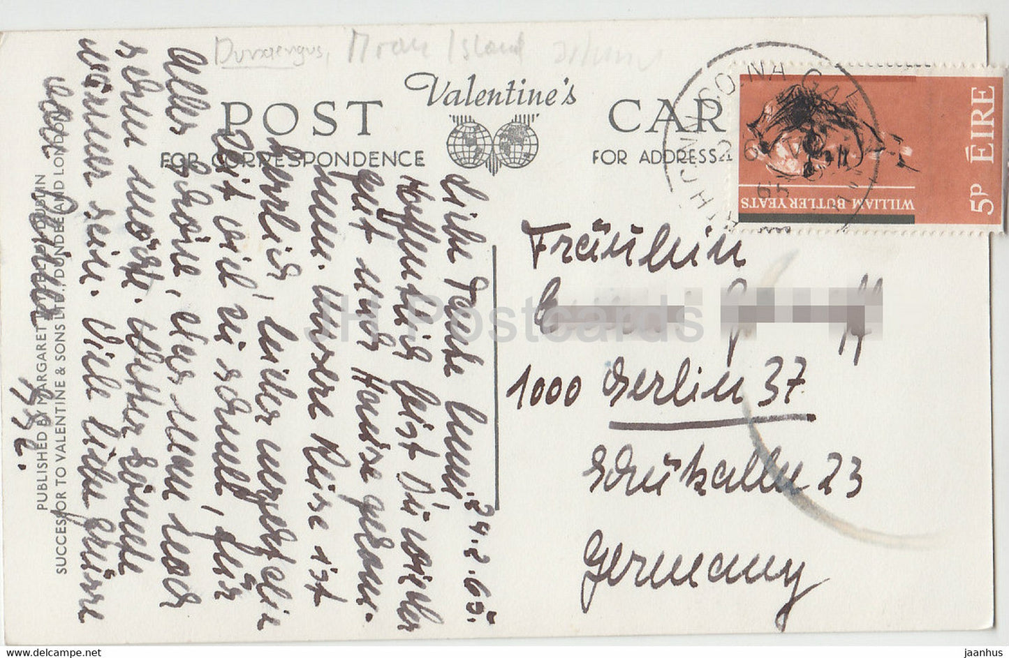 Dun Aengus Fort - Inishmore - Aran Islands - 5074 - old postcard - 1965 - Ireland - used