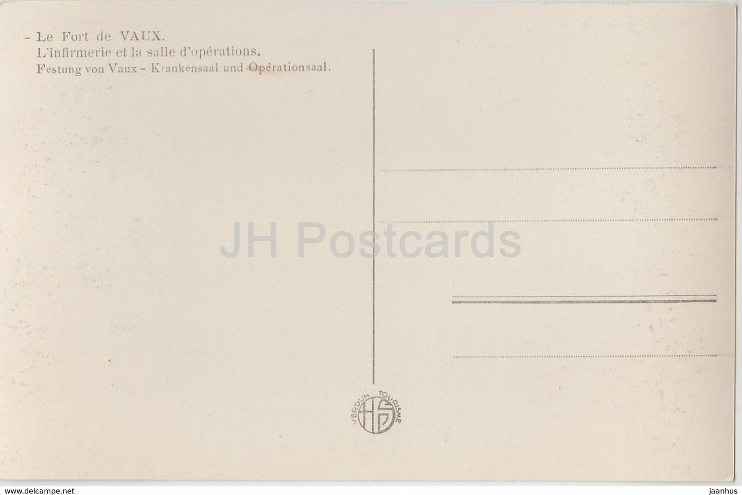 Le Fort de Vaux - L'infirmerie et la salle d'operations - Militär - Erster Weltkrieg - 192 - alte Postkarte - Frankreich - unbenutzt