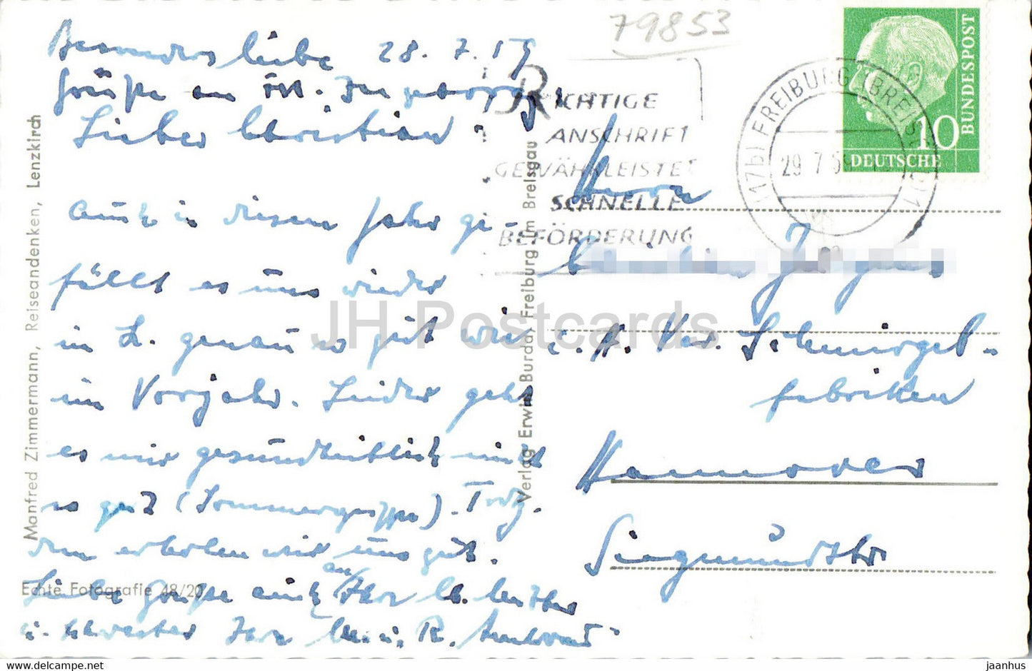 Lenzkirch - Schwarzwald - 810 m - old postcard - 1959 - Germany - used