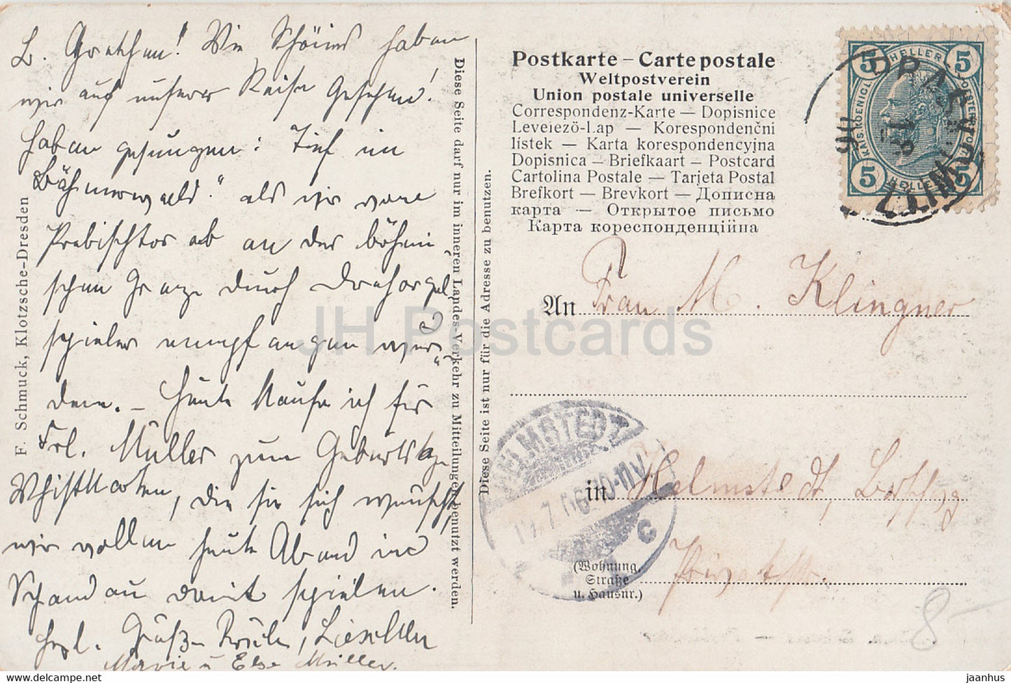 Sachs Bohm - Schweiz - Prebischtor - alte Postkarte - 1906 - Deutschland - gebraucht