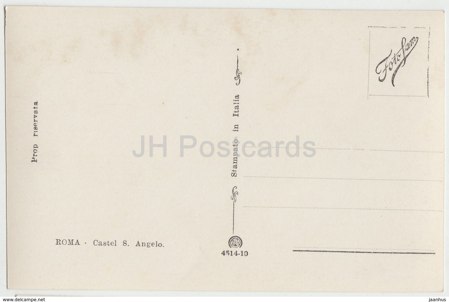 Roma - Rome - Castel S Angelo - castle - bridge - 4514-10 - old postcard - Italy - unused
