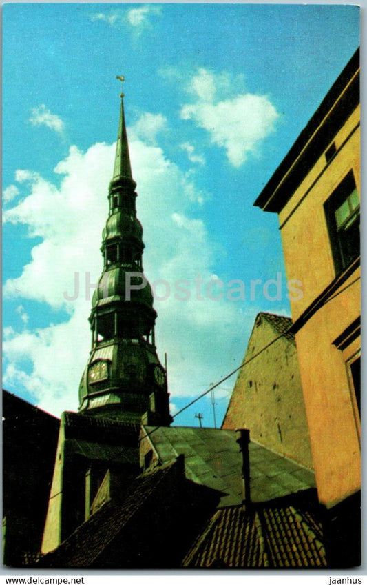 Riga - Spire of St Peter's Church - 1 - 1977 - Latvia USSR - unused - JH Postcards