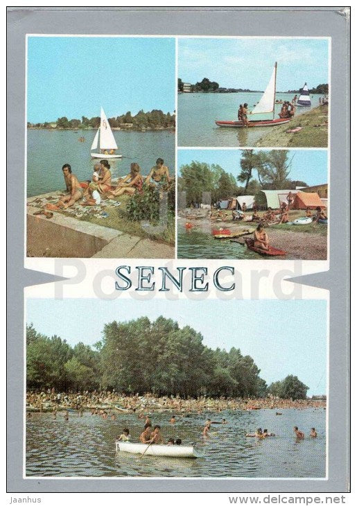 Senec - Slnecne lakes - 1 - beach - sailing boat - Czechoslovakia - Slovakia - used - JH Postcards