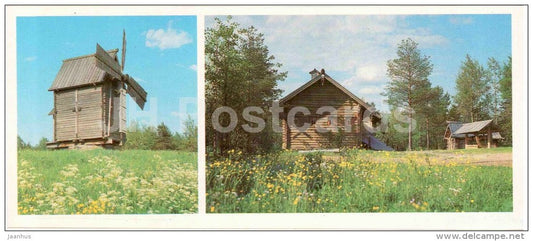 windmill - 1 - Arkhangelsk museum of local lore - wooden architecture - 1986 - Russia USSR - unused - JH Postcards