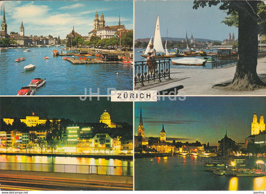 Zurich - sailing boat - multiview - 16158 - Switzerland - unused - JH Postcards