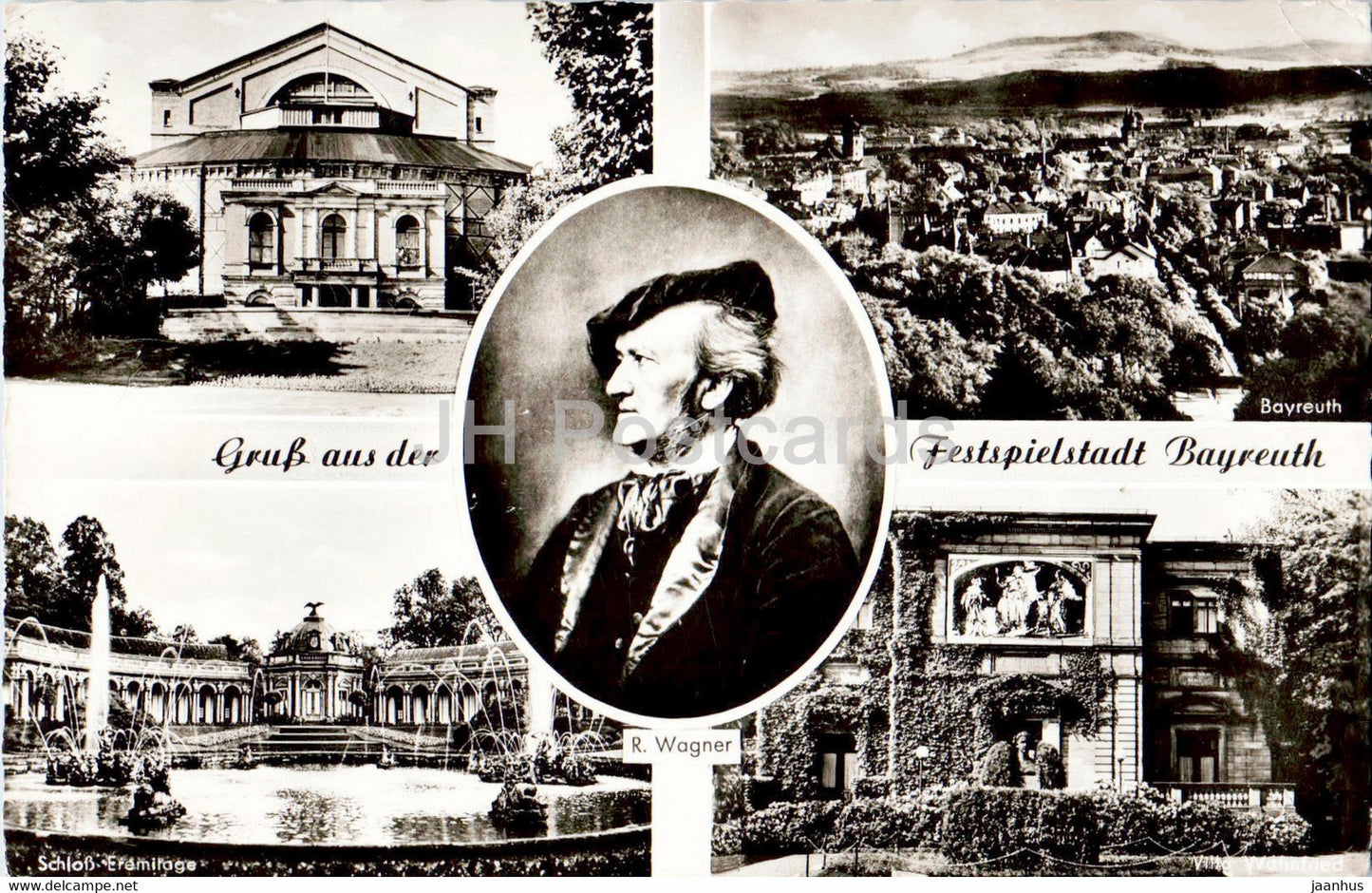 Gruss aus der Festspielstadt Bayreuth - Schloss Eremitage - R. Wagner - composer - 1962 - Germany - used - JH Postcards