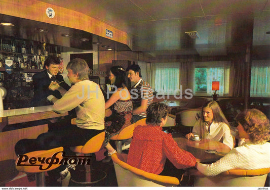 In the Bar of the Pleasure Cruiser - passenger ship - Rechflot - 1985 - Russia USSR - unused - JH Postcards