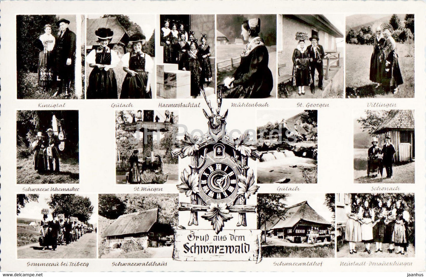 Gruss aus dem Schwarzwald - Trachten und Hauser aus sudlichen Schwarzwald - folk costumes - Germany - unused - JH Postcards