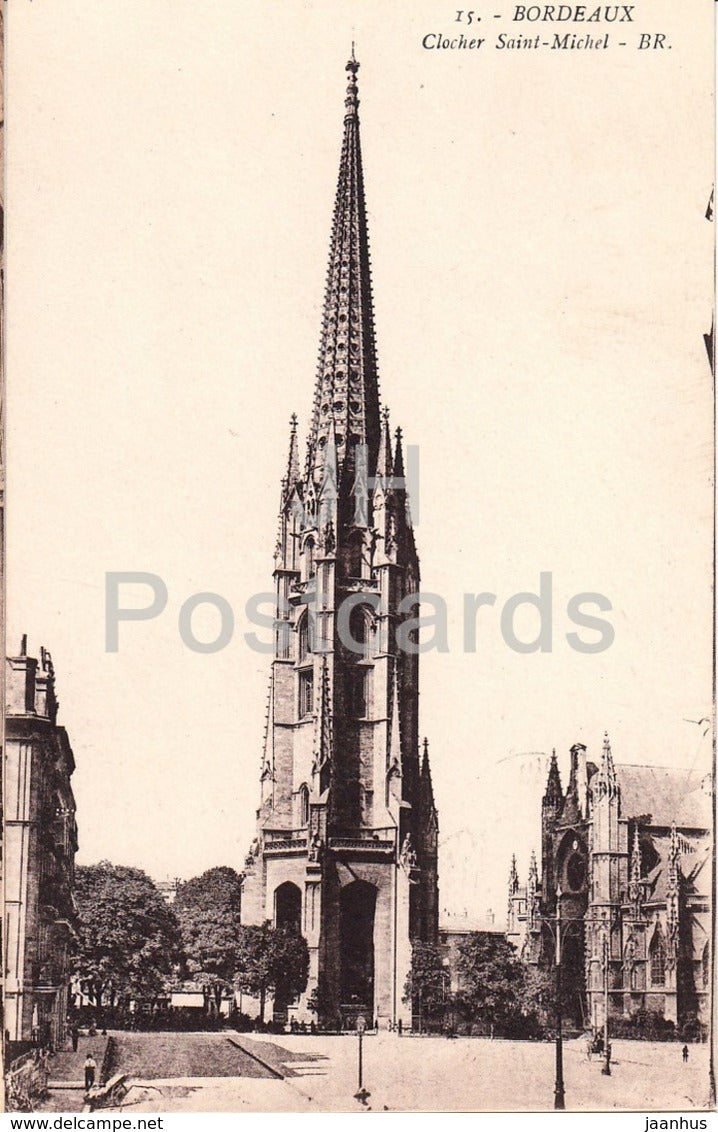 Bordeaux - Clocher Saint Michel - 15 - old postcard - France - unused