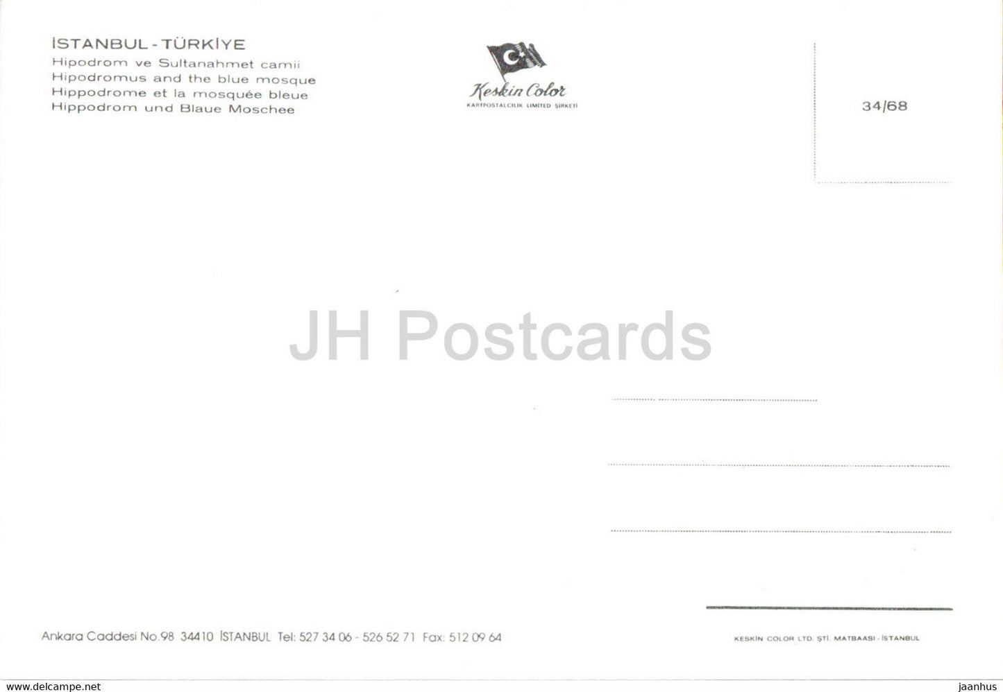 Istanbul - Hipodromus und die Blaue Moschee - 34/168 - Keskin - Türkei - unbenutzt