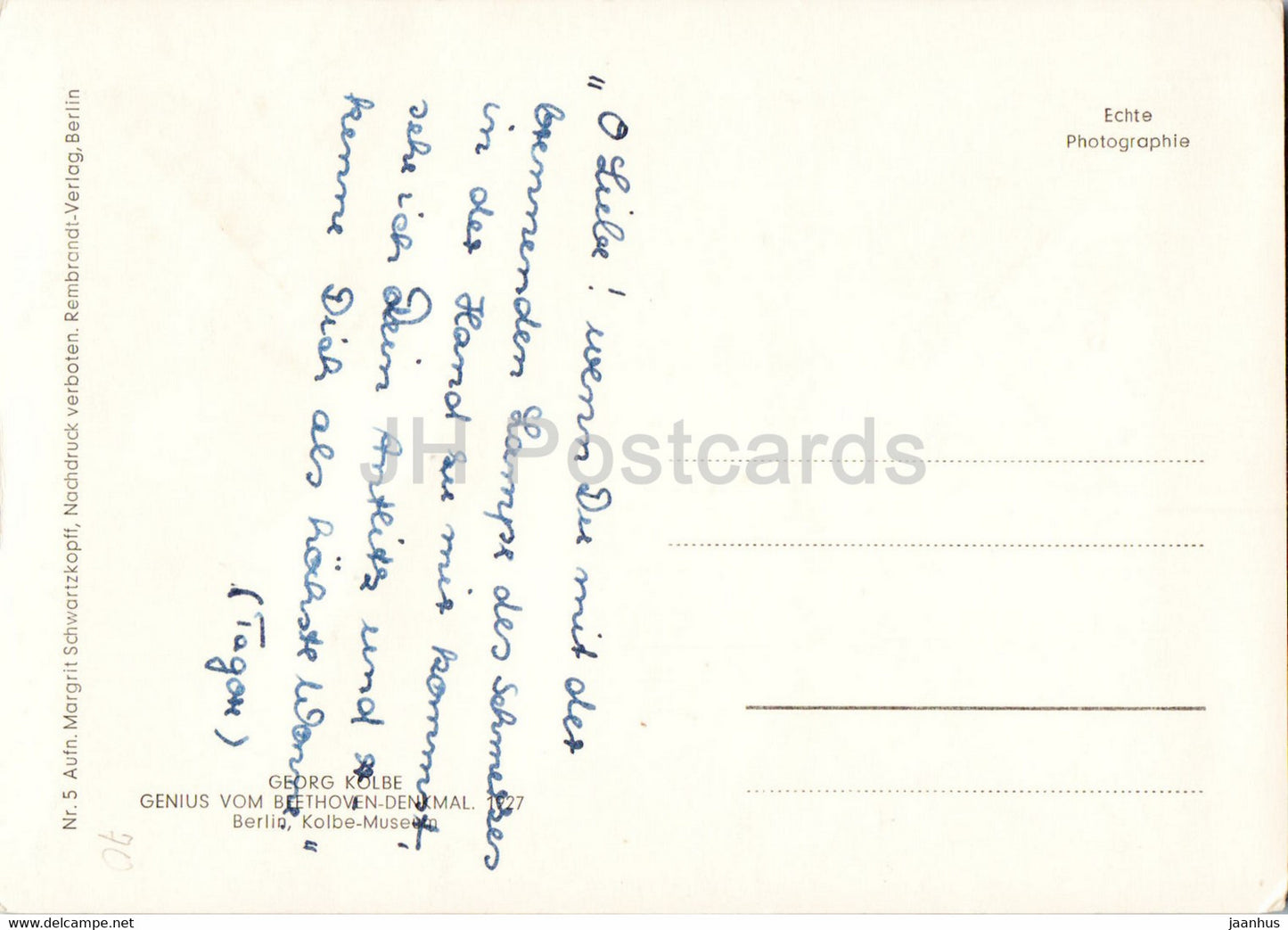sculpture by Georg Kolbe - Genius vom Beethoven Denkmal - German art - Germany - used