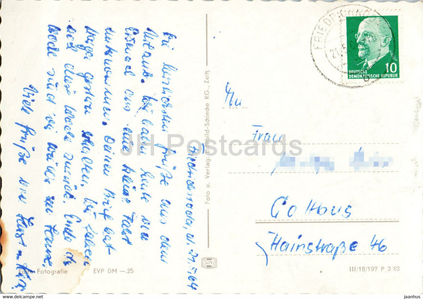 Gruss aus Friedrichroda i Thur - Hauptstrasse - Parkhotel - FDGB Heim - old postcard - 1964 - Germany DDR - used