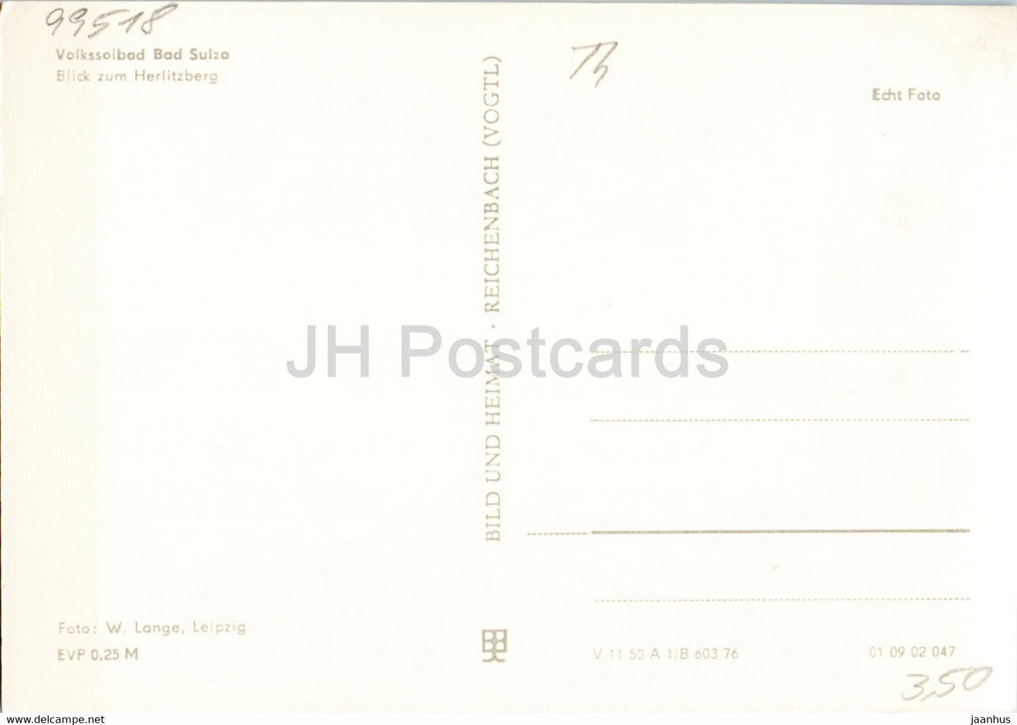 Volkssolbad Bad Sulza - Blick zum Herlitzberg - Germany DDR - unused