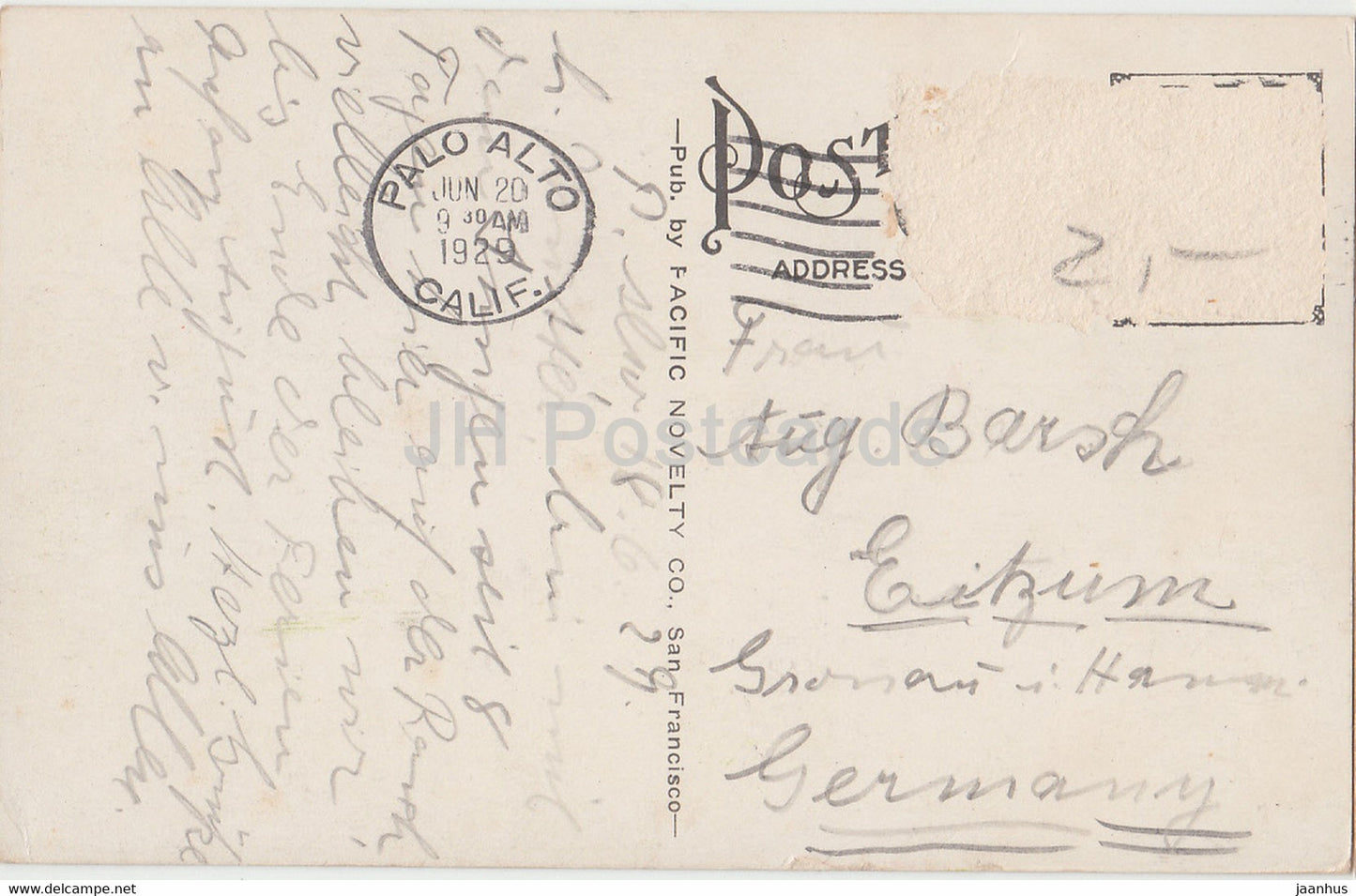 Stanford - The Inner Quadrangle - old postcard - S-571 - 1929 - USA - used