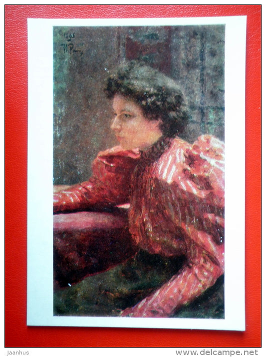 painting by Ilya Repin . Portrait of Repin`s daughter - russian art - unused - JH Postcards