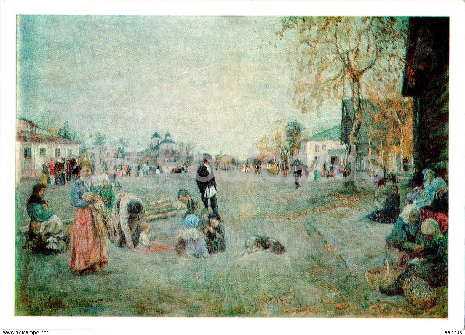 painting by Isaak Brodsky - The Sunday - Russian art - 1983 - Russia USSR - unused