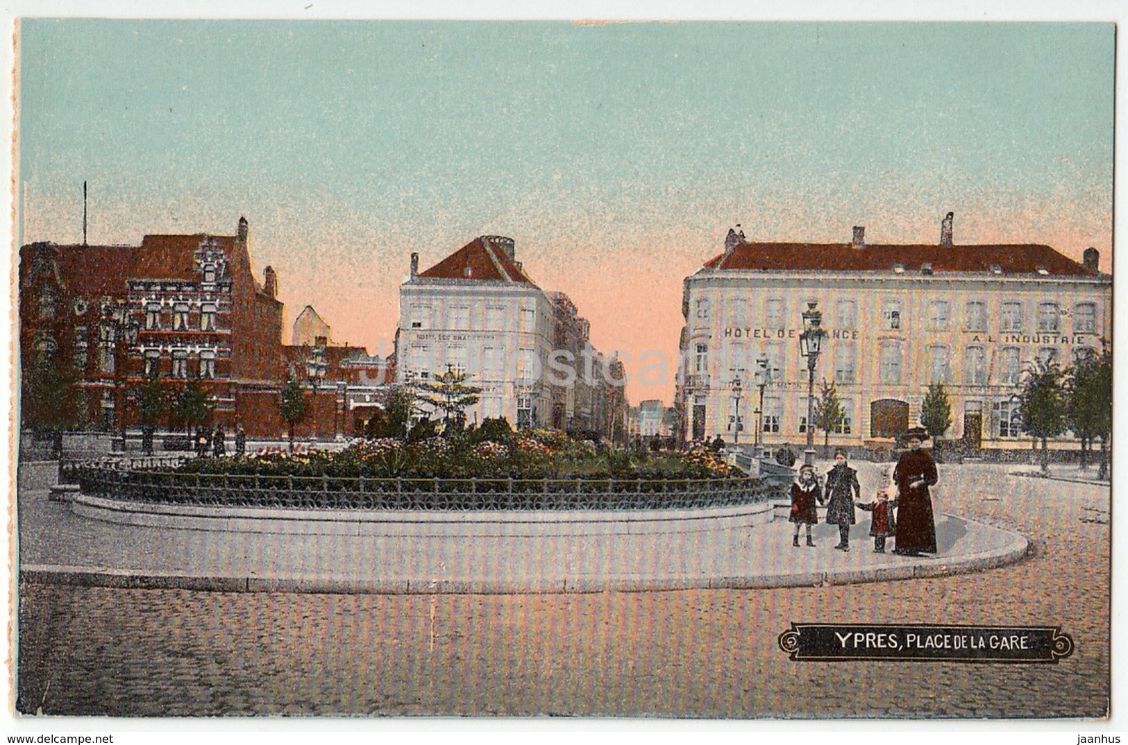 Ypres - Ieper - Place De La Gare - square - old postcard - Belgium - unused - JH Postcards