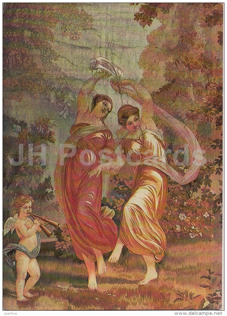 Muse - French Gobelin - dancing - angel - 1982 - Russia USSR - unused - JH Postcards