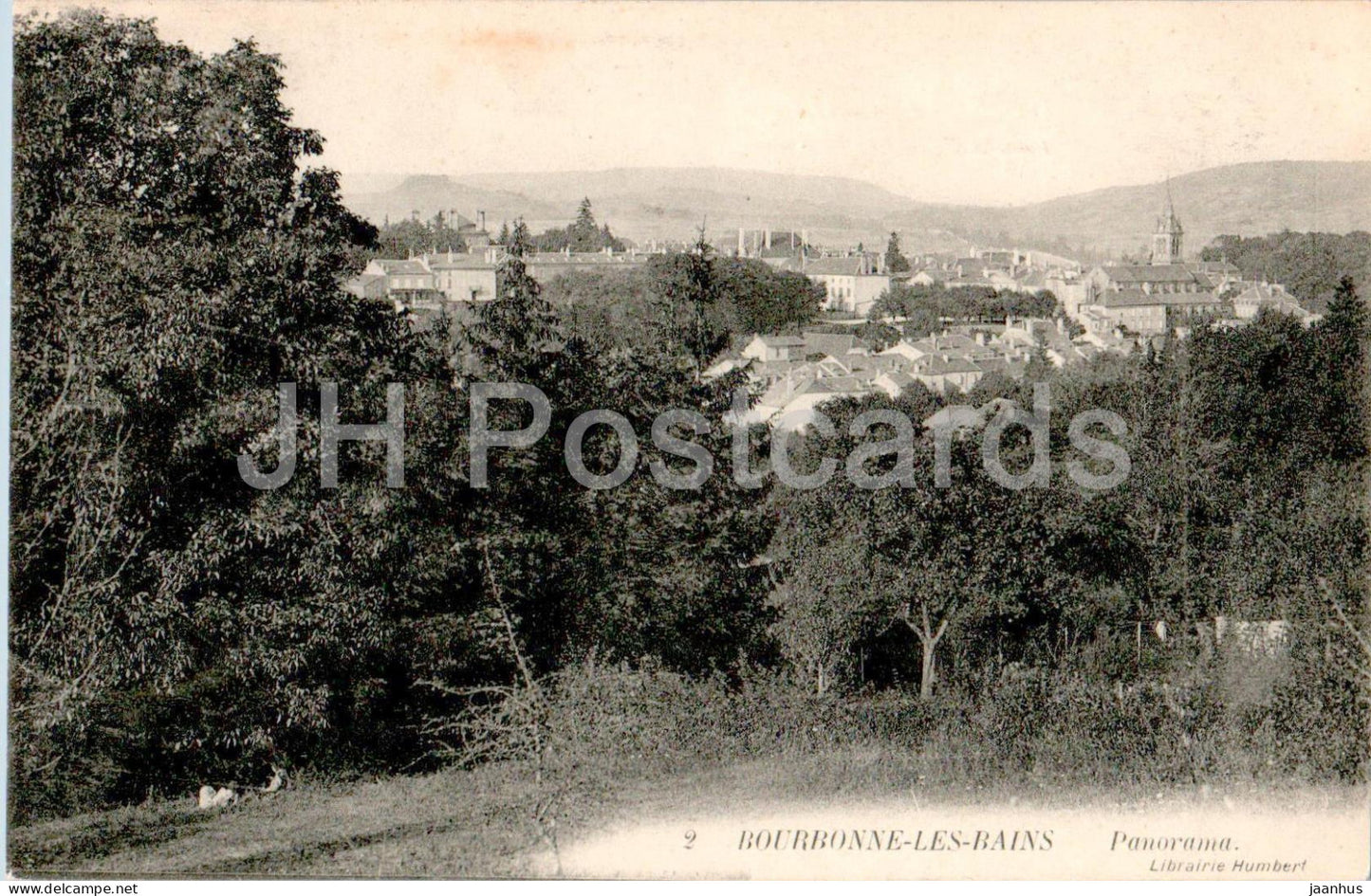 Bourbonne Les Bains - panorama - 2 - old postcard - 1910 - France - used - JH Postcards