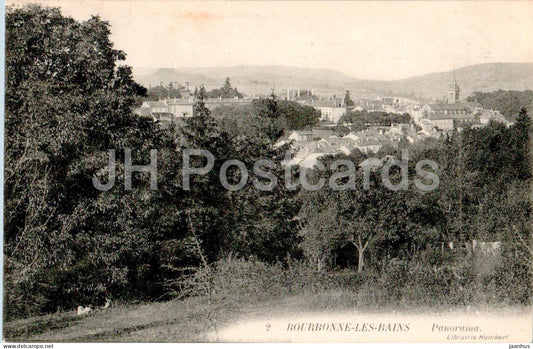 Bourbonne Les Bains - panorama - 2 - old postcard - 1910 - France - used - JH Postcards