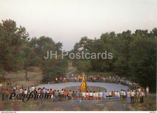 A Green Stopover The Bonfire of Friendship - Rechflot - 1985 - Russia USSR - unused - JH Postcards