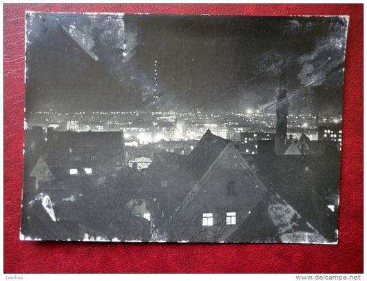 night view of the city from Toompea - Tallinn - sent from Estonia to Sweden , Lund - 1964 - Estonia USSR - used - JH Postcards