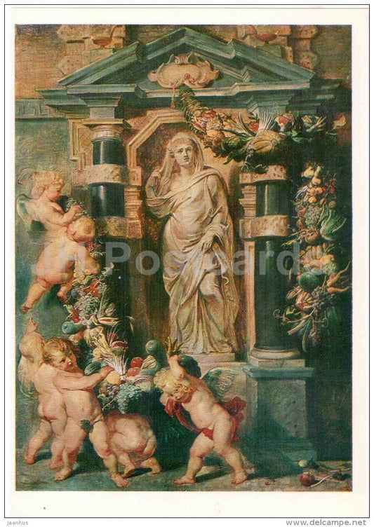 painting by Peter Paul Rubens - Statue of Ceres , 1615 - flemish art - Russia USSR - unused - JH Postcards